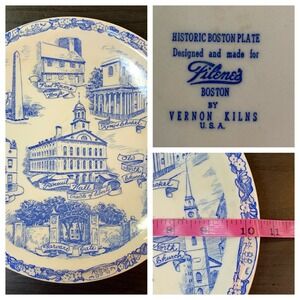 Filenes Historic Boston Plate‎ Vernon Kilns Decorative Collectible Souvenir